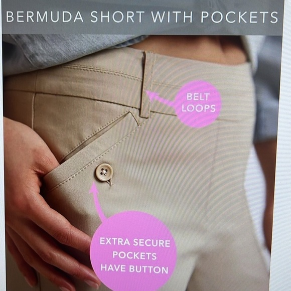 Rekucci Wonen’s Pull-On Bermuda Shorts Size 8 Navy - Picture 6 of 7